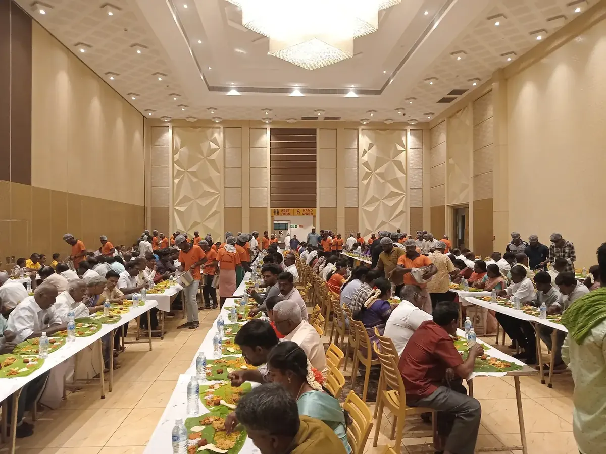 The separate dining hall at Suganya Convention Centre, Pondicherry