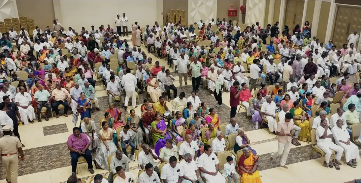 Wedding reception stage at Suganya Convention Centre, Pondicherry