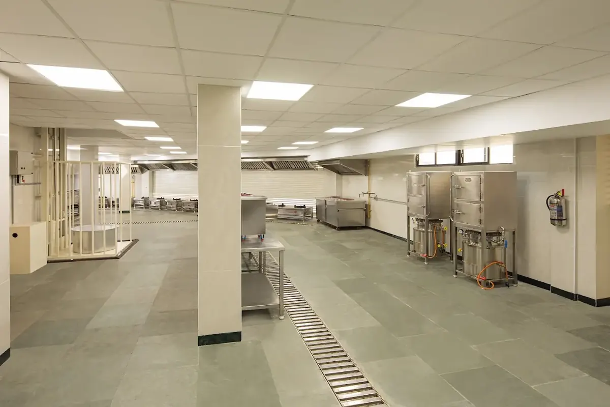 Caterer-ready commercial kitchen on the premises of the Pondicherry event venue