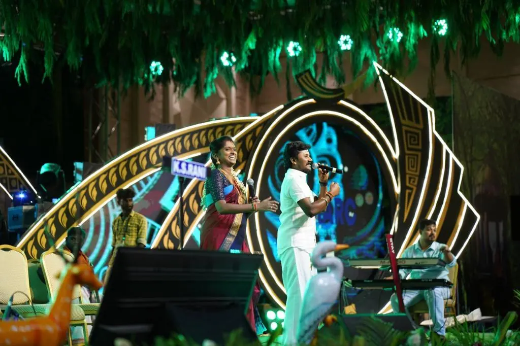 Singers performing at a live concert evening, Suganya Convention Centre, Pondicherry